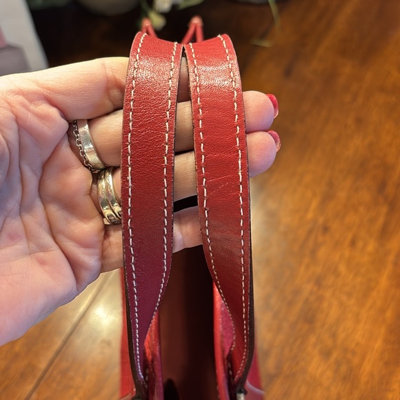 Burberry, London blue label authentic TARTAN red leather handbag/tote - Picture 12 of 14